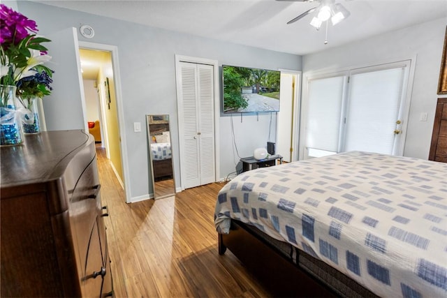 6 Ivy Ct, Seneca, SC 29678 - bedroom with multiple closets, ceiling fan, and light hardwood / wood-style flooring