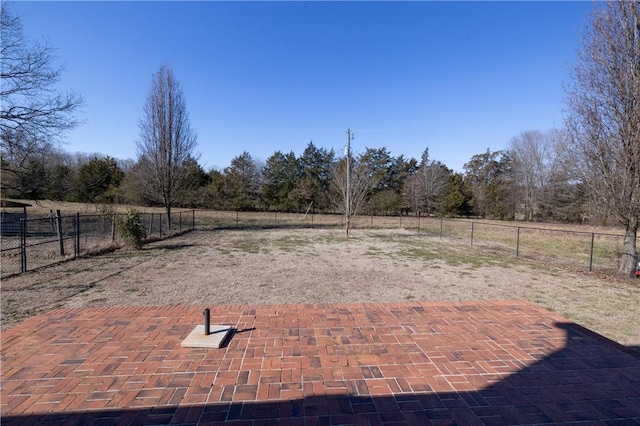 view of patio / terrace featuring a rural view