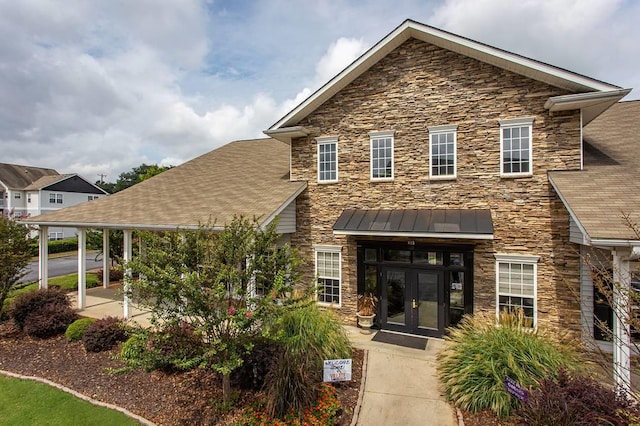 view of front of property featuring french doors