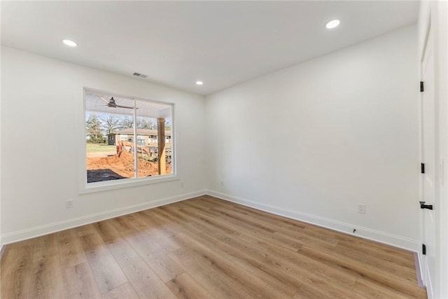 empty room featuring light wood-type flooring