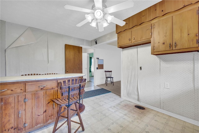 kitchen with ceiling fan