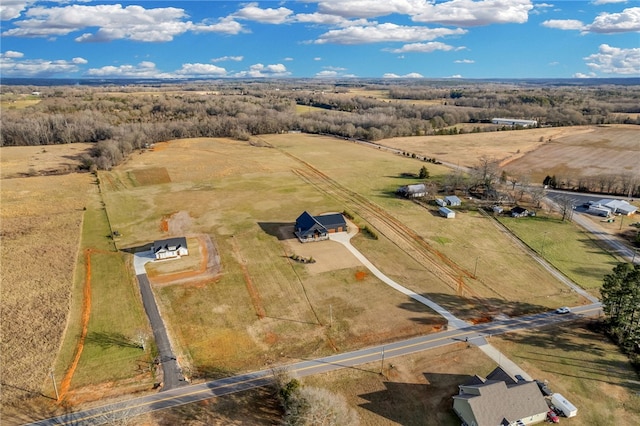 bird's eye view with a rural view