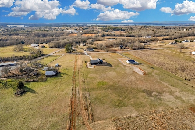 drone / aerial view with a rural view