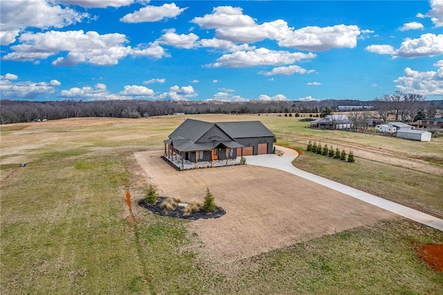 bird's eye view featuring a rural view