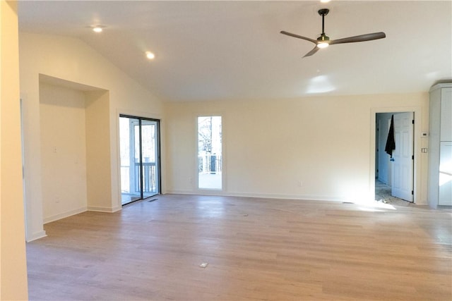 24 Mainsail Dr, Salem, SC 29676 - unfurnished room featuring ceiling fan, light wood-type flooring, high vaulted ceiling, and baseboards