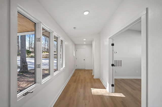 24 Mainsail Dr, Salem, SC 29676 - hallway featuring visible vents, baseboards, recessed lighting, and wood finished floors