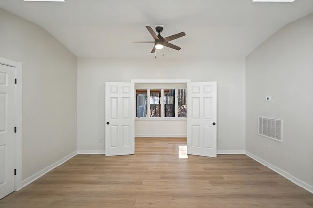 24 Mainsail Dr, Salem, SC 29676 - spare room with visible vents, ceiling fan, light wood-type flooring, and baseboards