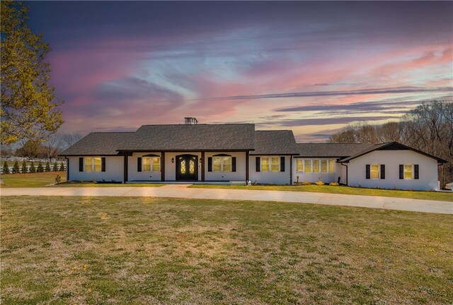 1931 Gibbs Shoals Rd, Greer, SC 29650 - ranch-style home featuring curved driveway and a front yard