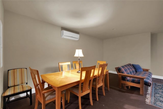 dining space with a wall unit AC