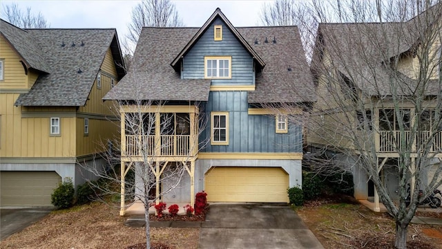 view of front of house with a garage