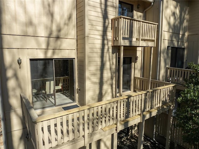 view of home's exterior featuring a balcony