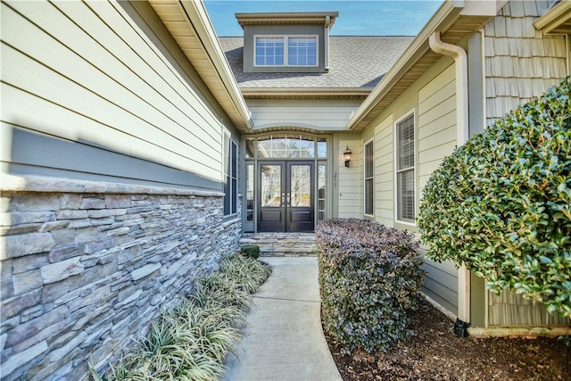 entrance to property with french doors