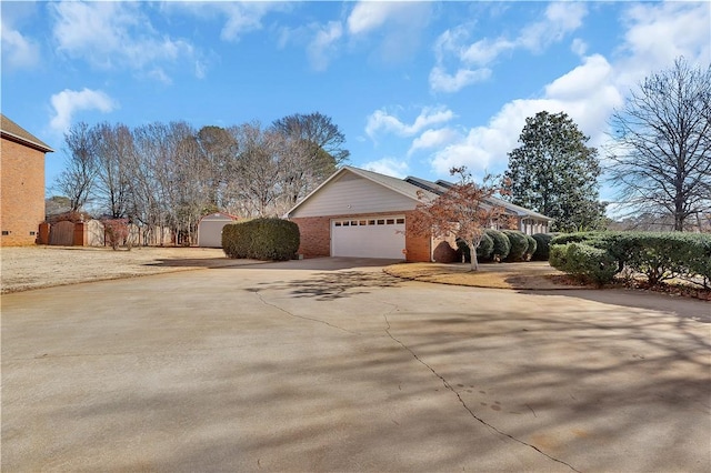 view of home's exterior with a garage