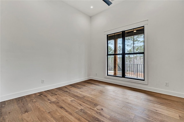 unfurnished room with light hardwood / wood-style floors