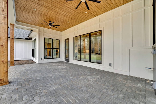 view of patio / terrace with ceiling fan