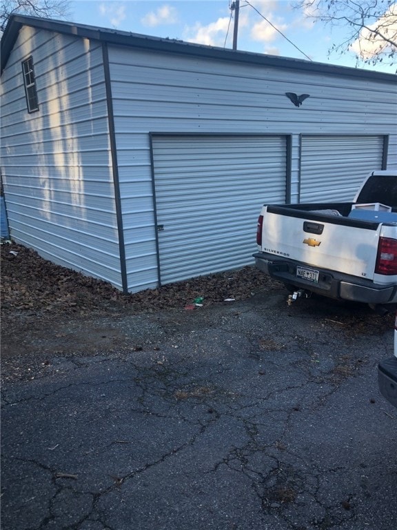 view of garage