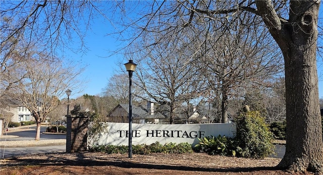 view of community sign