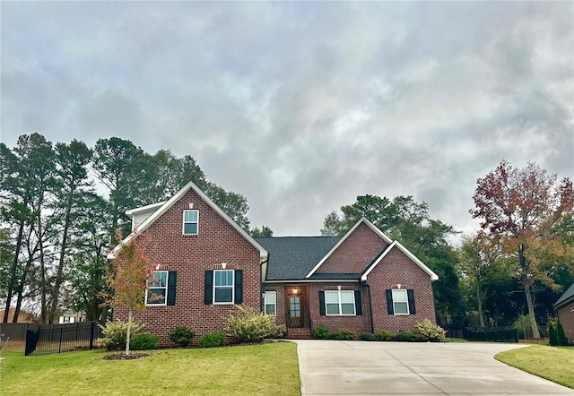 view of front of home with a front yard