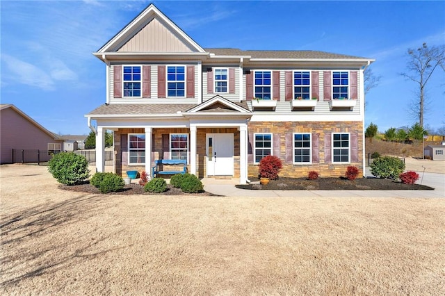 view of front facade featuring covered porch