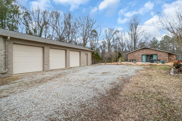 view of garage