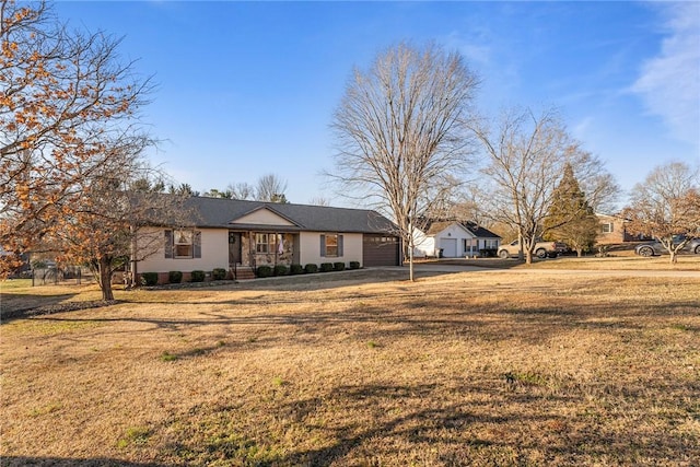 ranch-style home with a front yard