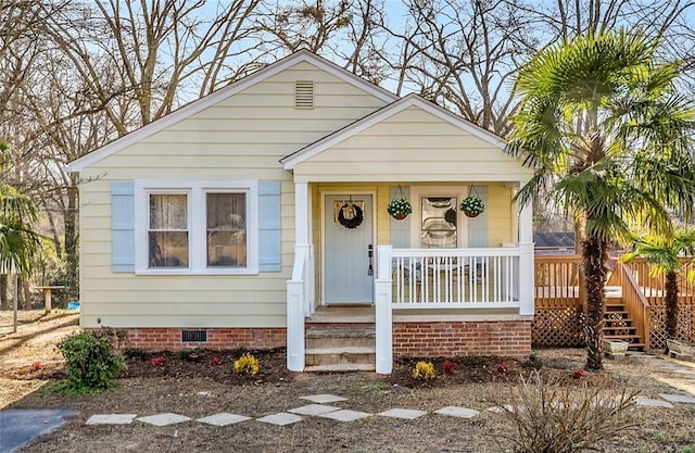 bungalow-style house with covered porch