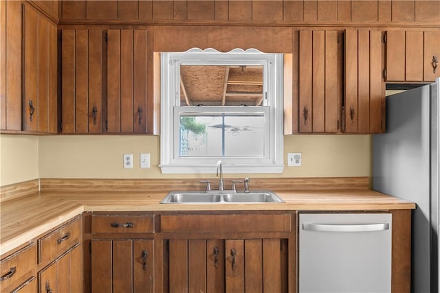 kitchen with stainless steel dishwasher and sink