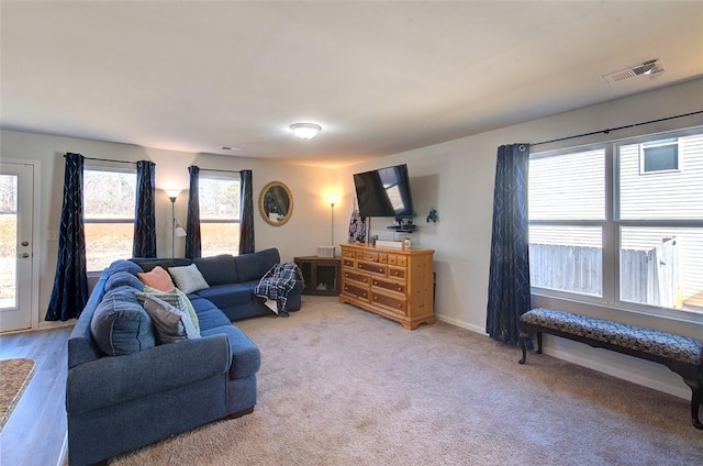 view of carpeted living room