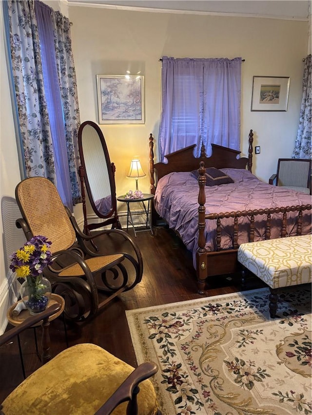 bedroom featuring dark wood-type flooring