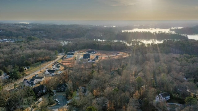 view of aerial view at dusk