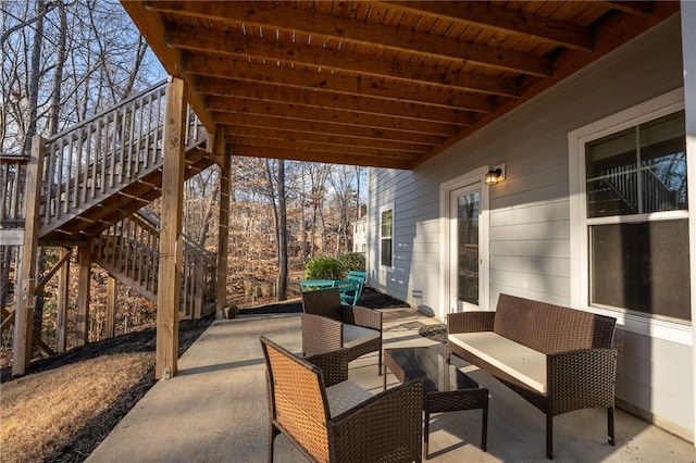 view of patio / terrace featuring an outdoor hangout area