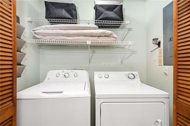 laundry room featuring washing machine and clothes dryer