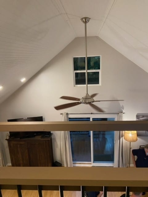 interior details with ceiling fan