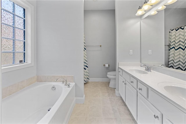 115 Cove View Ct, Seneca, SC 29678 - bathroom featuring toilet, a healthy amount of sunlight, a sink, and a garden tub