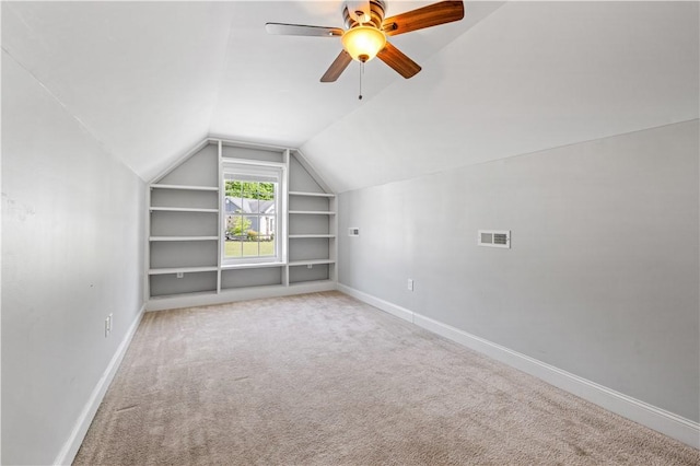 115 Cove View Ct, Seneca, SC 29678 - bonus room with visible vents, built in features, baseboards, carpet floors, and lofted ceiling