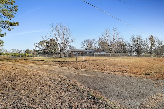 view of yard with a rural view