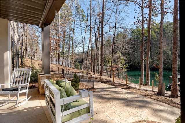 800 Mirror Lake Ct, Salem, SC 29676 - view of patio featuring a water view