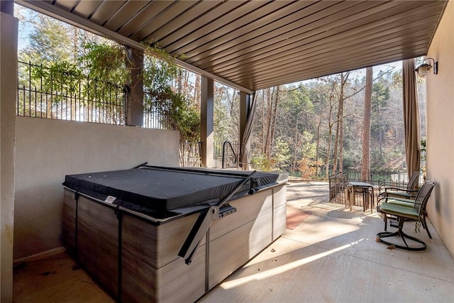 800 Mirror Lake Ct, Salem, SC 29676 - view of patio with a hot tub