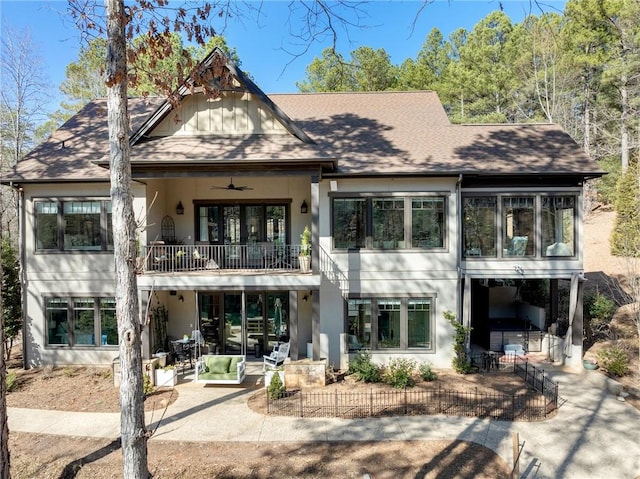 800 Mirror Lake Ct, Salem, SC 29676 - view of front of property with a balcony, ceiling fan, and a patio area