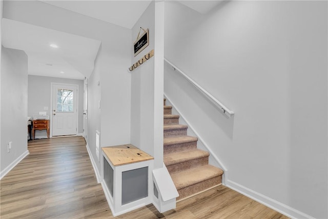 interior space with hardwood / wood-style flooring