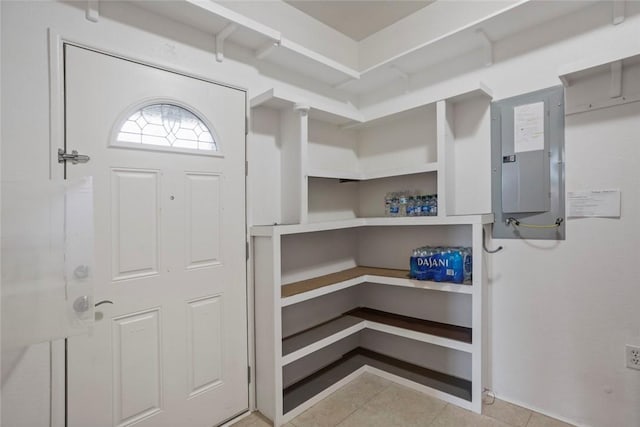 pantry with electric panel