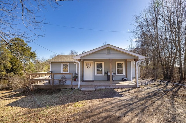 view of front of home with covered porch