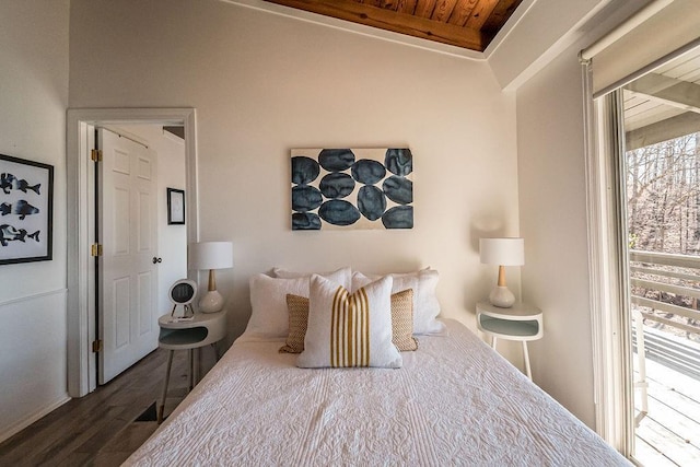 bedroom with wood-type flooring