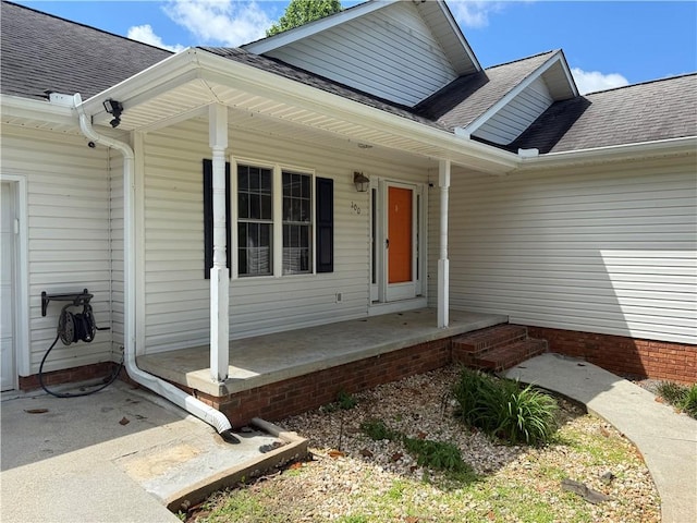 100 Echota Trl, Seneca, SC 29672 - doorway to property featuring covered porch and a shingled roof
