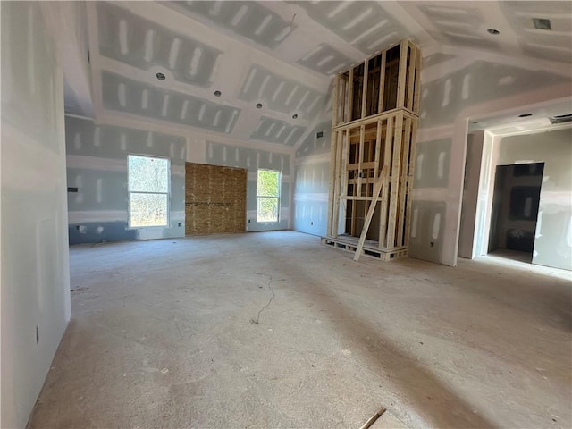 misc room with vaulted ceiling