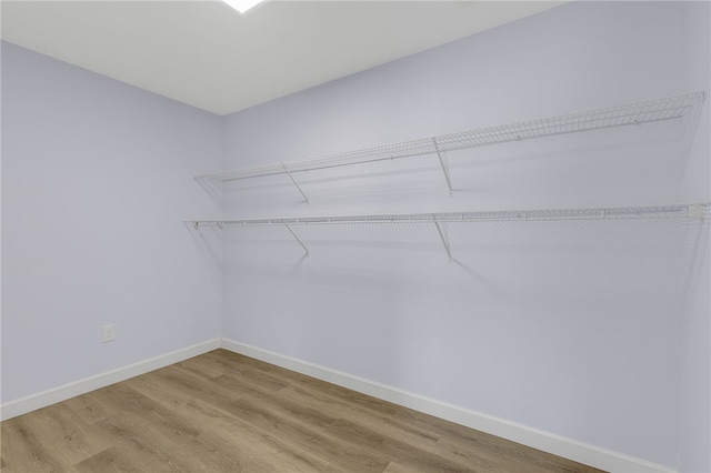 spacious closet featuring hardwood / wood-style flooring