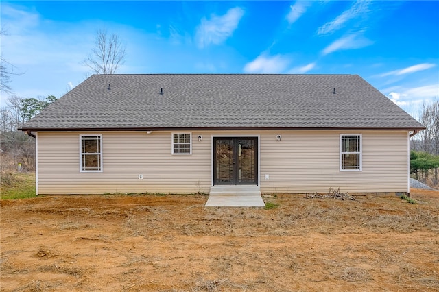 back of property with french doors