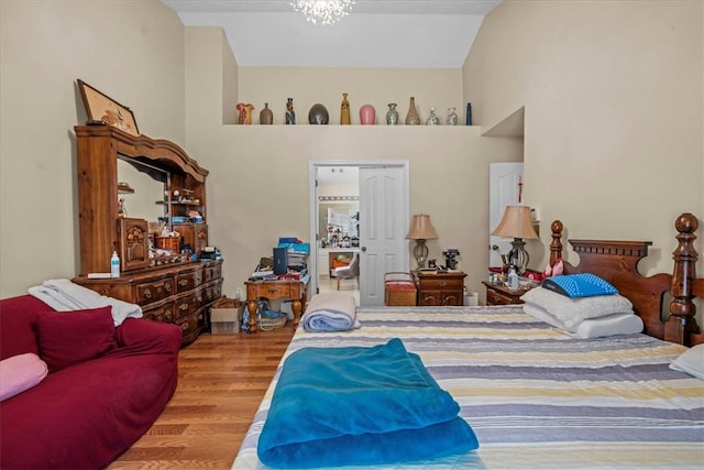 bedroom with hardwood / wood-style flooring