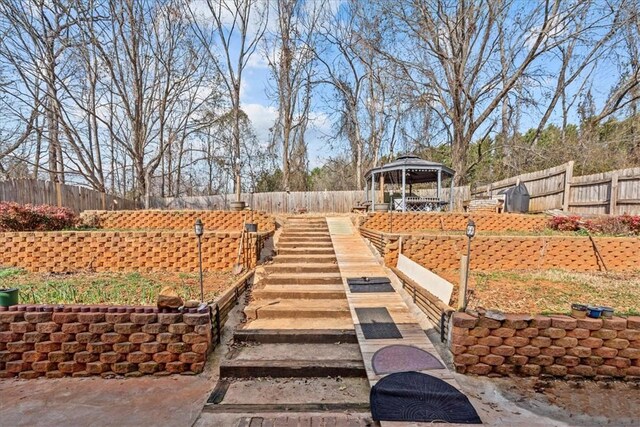 view of yard with a gazebo