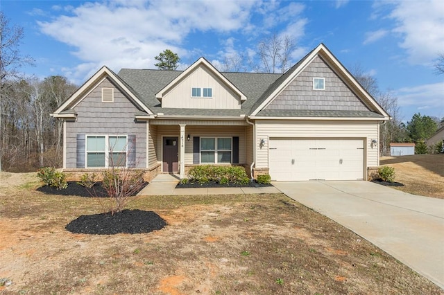 craftsman house with a garage